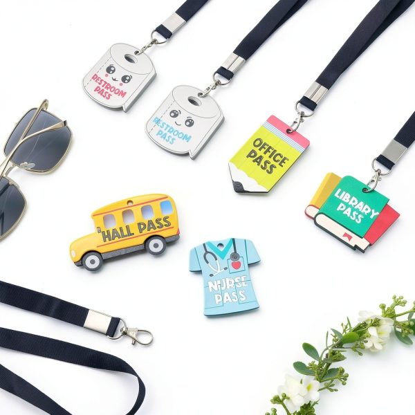 Tucnoeu Hall Passes with Lanyards Office Supplies-5