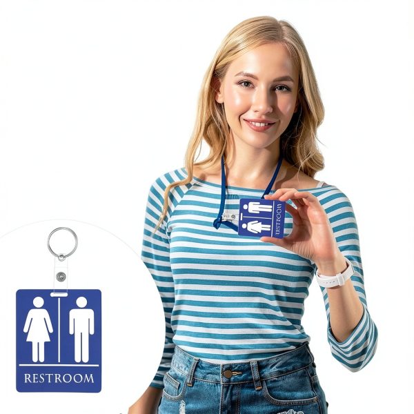Unisex Bathroom Pass Keychains PVC Material-4