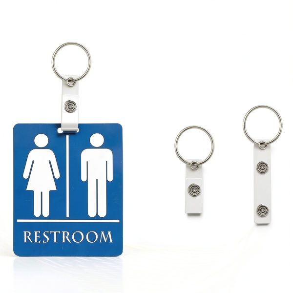 Unisex Bathroom Pass Keychains PVC Material-1