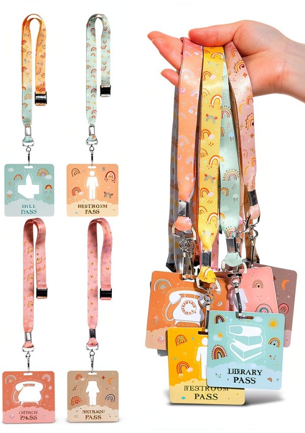 Kosiz Hall Passes Set of 6 Vivid Colors PVC Cloth-6