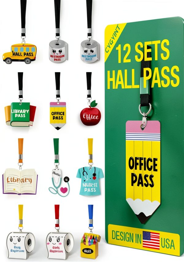 CYGYINT Hall Passes for Classrooms Multicolor Plastic-0