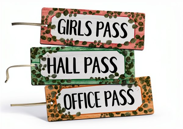 WorldBazaar Eucalyptus Hall Passes for Elementary Schools-2