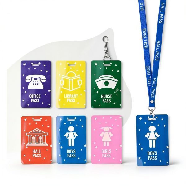 Chambom Multicolored Hall Passes with Lanyards-4