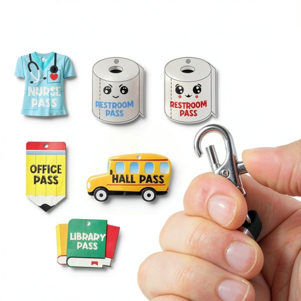 Tucnoeu Hall Passes with Lanyards Office Supplies-2