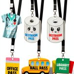 Tucnoeu Hall Passes with Lanyards Office Supplies-0