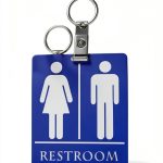 Unisex Bathroom Pass Keychains PVC Material-0