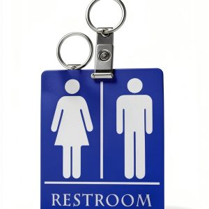 Unisex Bathroom Pass Keychains PVC Material-0