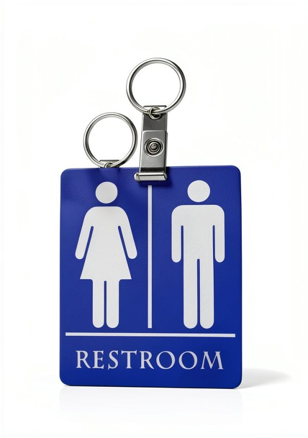 Unisex Bathroom Pass Keychains PVC Material-0