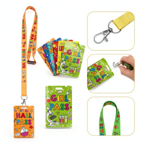 MotiMind Science Themed Hall Passes with Lanyards-1