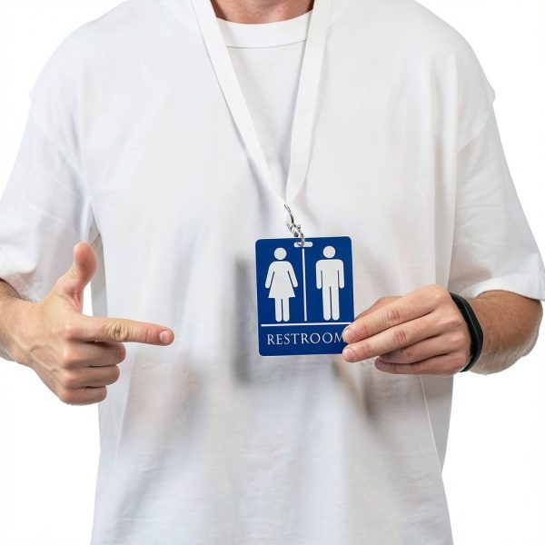 Unisex Bathroom Pass Keychains PVC Material-2