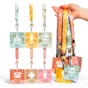 Kosiz Hall Passes Set of 6 Vivid Colors PVC Cloth-0
