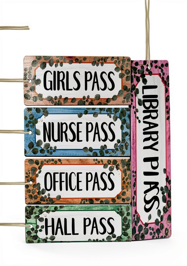 WorldBazaar Eucalyptus Hall Passes for Elementary Schools-0