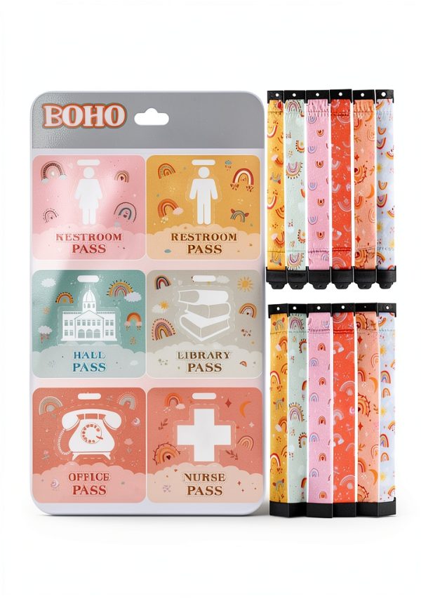 Kosiz Hall Passes Set of 6 Vivid Colors PVC Cloth-2