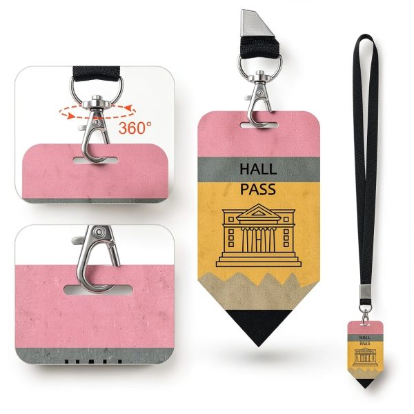 Sabary Hall Pass Wood Lanyard for Teachers-1