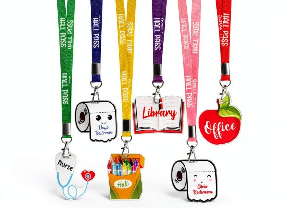 Hxezoc Acrylic Hall Pass Lanyards for School Office-0