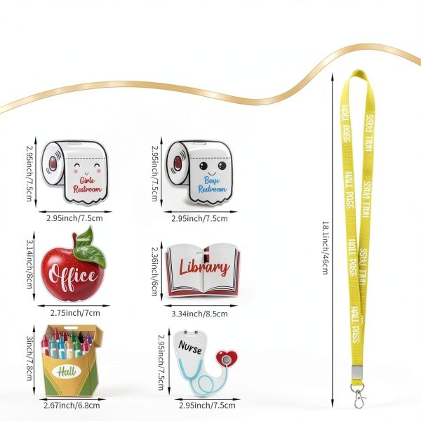 Hxezoc Acrylic Hall Pass Lanyards for School Office-1