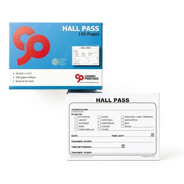 Hall Pass Book Cherry Printers 100 Page Pass-2