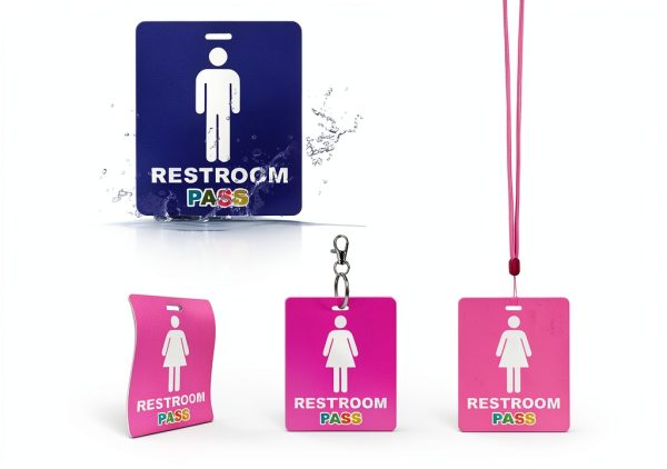 Bathroom Passes Lucky Handmade PVC Lanyard Set-2