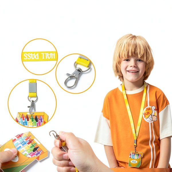Hxezoc Acrylic Hall Pass Lanyards for School Office-6