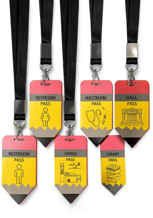 Sabary Hall Pass Wood Lanyard for Teachers-0