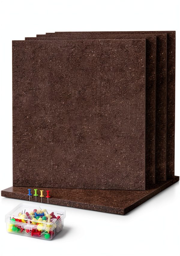 Dark Brown Cork Tiles CREHNIL 12x12 Peel Stick Half Inch 6 Pack-0