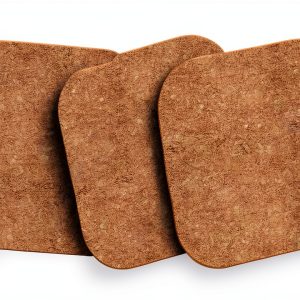 Adhesive Backed Cork w/Radius Corners for Coasters, Trivets and Art Projects – 1/16” Thick x 3-3/4" x 3-3/4" (100 PC)-0