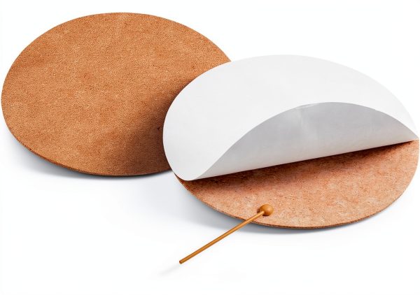 6 Pack Diameter 4 inches and 6 Pack 4 x 4 Inch Self Adhesive Cork Squares 100 MM Backing Cork Tiles Sheets for Coasters and DIY Crafts, 12 Pack, Wood-2