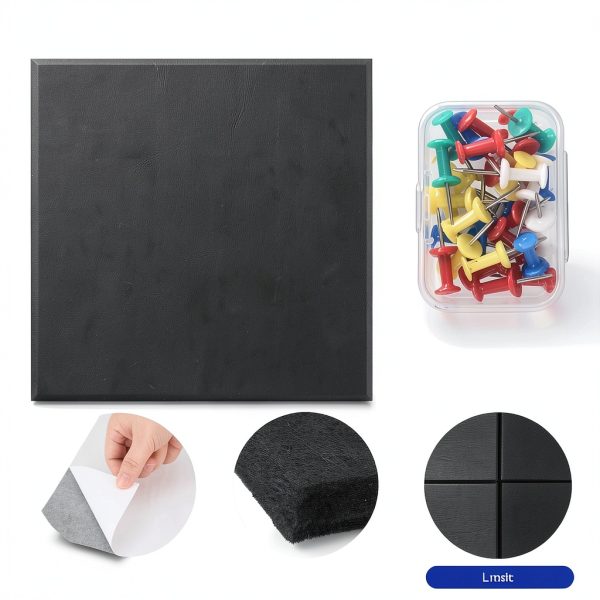 Cork Boards for Walls by TIANSHILIHE Black Rectangular Felt 6p-1