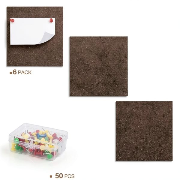 Dark Brown Cork Tiles CREHNIL 12x12 Peel Stick Half Inch 6 Pack-4