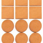 6 Pack Diameter 4 inches and 6 Pack 4 x 4 Inch Self Adhesive Cork Squares 100 MM Backing Cork Tiles Sheets for Coasters and DIY Crafts, 12 Pack, Wood-0
