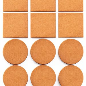 6 Pack Diameter 4 inches and 6 Pack 4 x 4 Inch Self Adhesive Cork Squares 100 MM Backing Cork Tiles Sheets for Coasters and DIY Crafts, 12 Pack, Wood-0