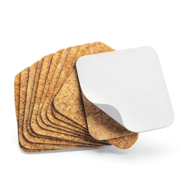 Adhesive Backed Cork w/Radius Corners for Coasters, Trivets and Art Projects – 1/16” Thick x 3-3/4" x 3-3/4" (100 PC)-3