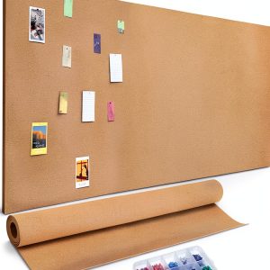 Cork Board Roll Seajan 3mm 4x8 ft Brown with 500 Multicolor Push Pins-0