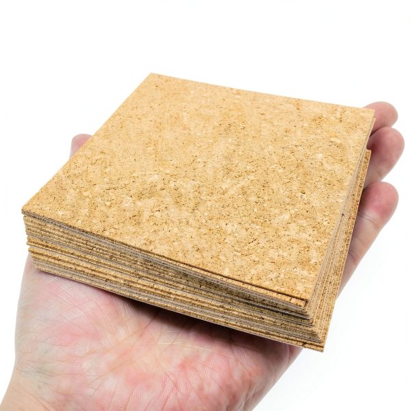 Self Adhesive Cork Squares 16 Pack QJZXUEZHEN Wood 4x4 Inch Tiles-4