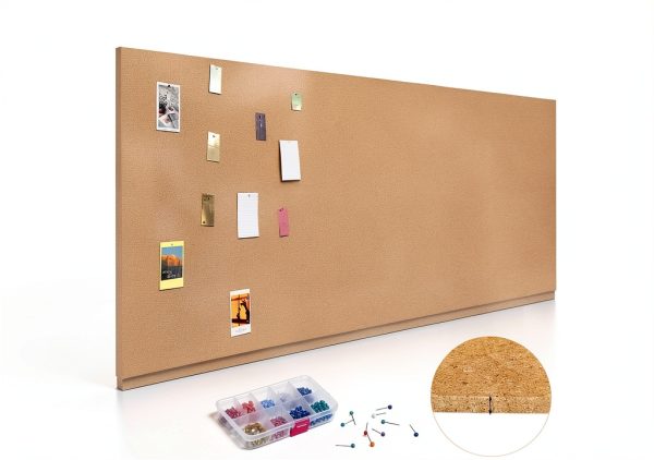 Cork Board Roll Seajan 3mm 4x8 ft Brown with 500 Multicolor Push Pins-1